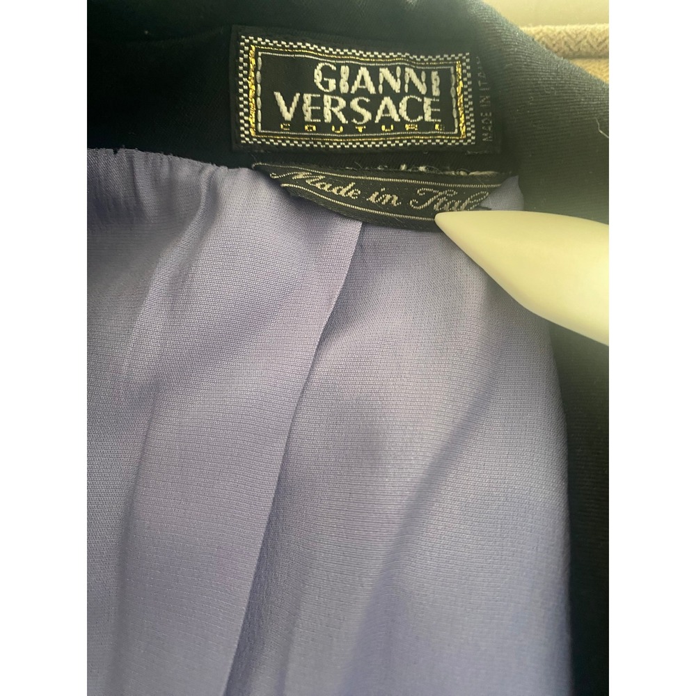 Gianni Versace Couture‎ Black Wool Blend Blazer Skirt Suit Set Italy Size 40 - Picture 5 of 9